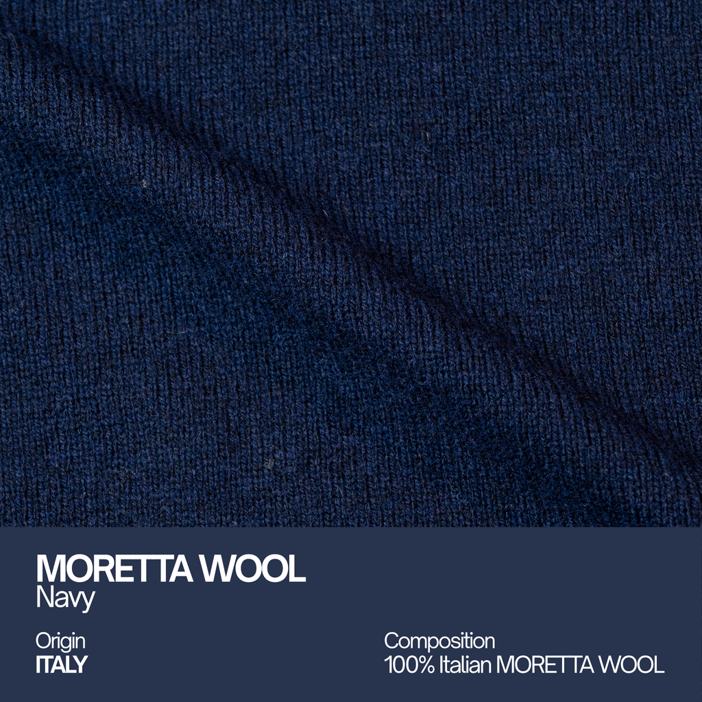 Moretta Wool Polo Navy