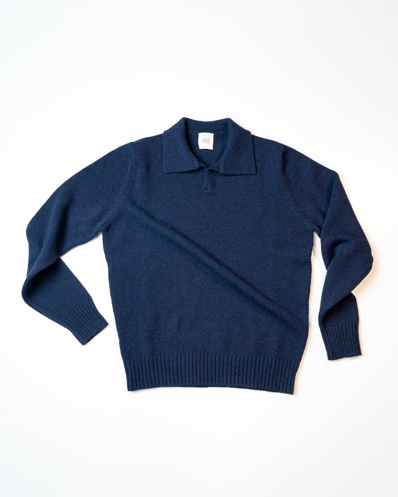 Moretta Wool Polo Navy