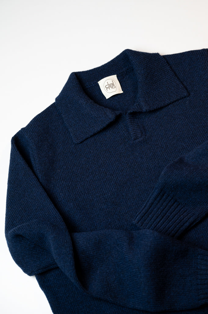 Moretta Wool Polo Navy