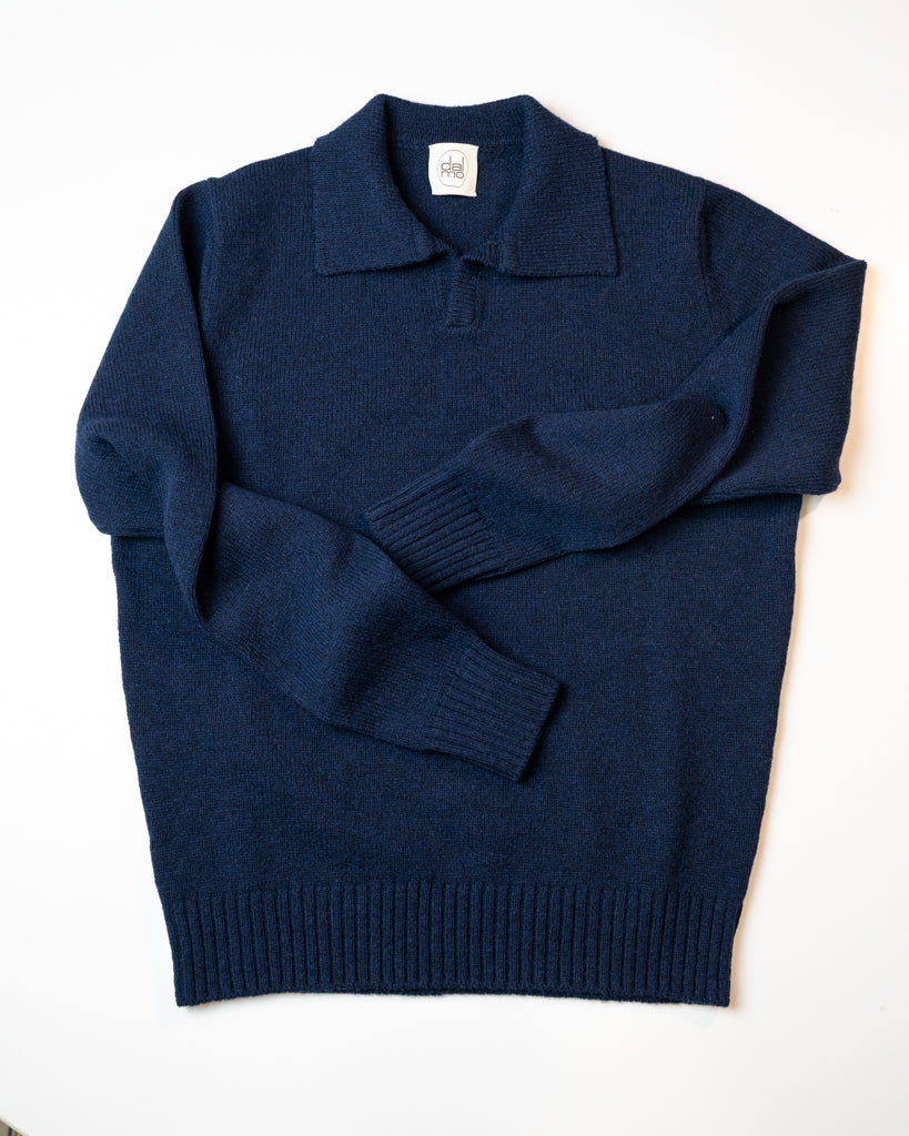 Moretta Wool Polo Navy