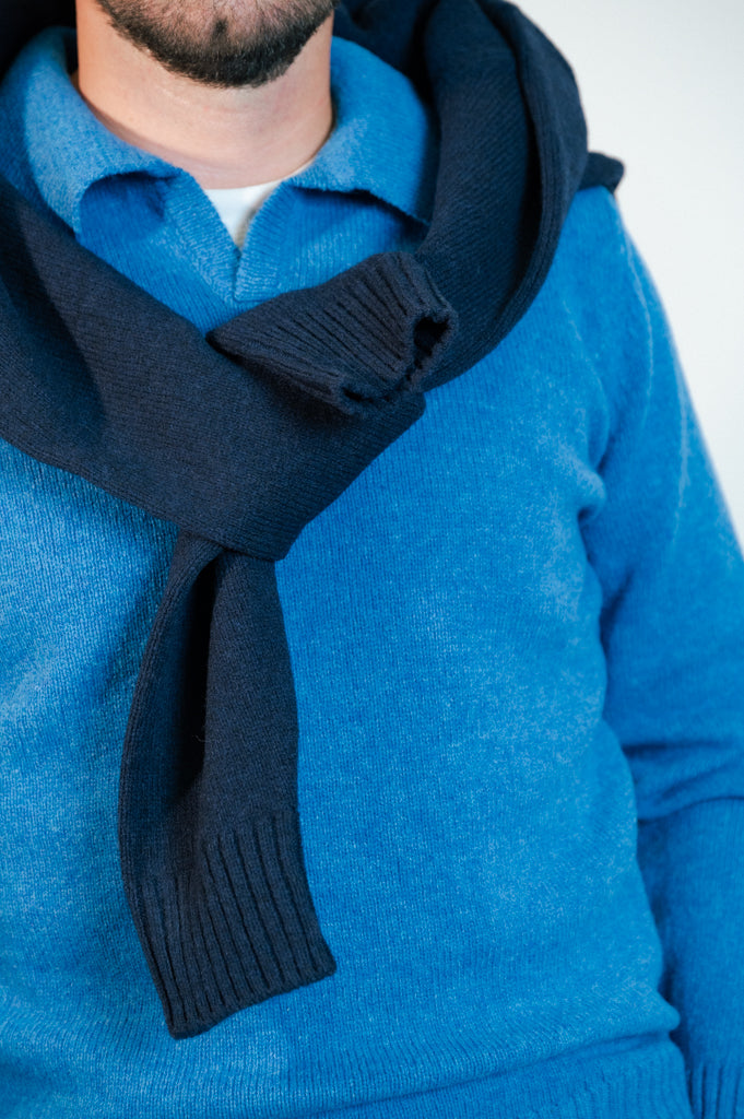 Moretta Wool Polo Zaffiro