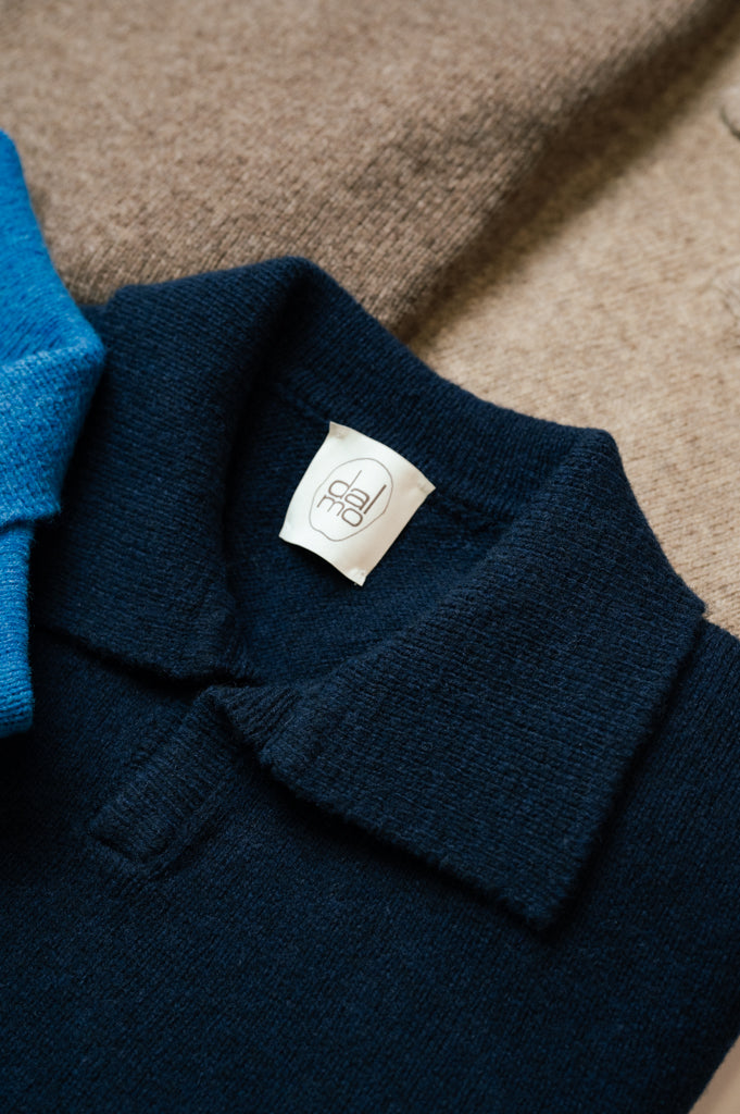 Moretta Wool Polo Navy